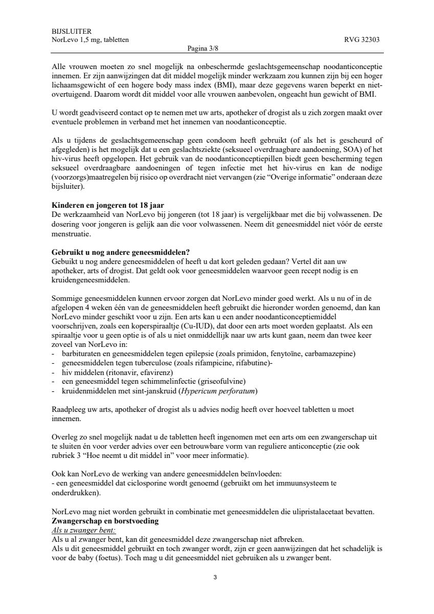 Morning After Pil 1,5 mg afbeelding van document #3, leaflet