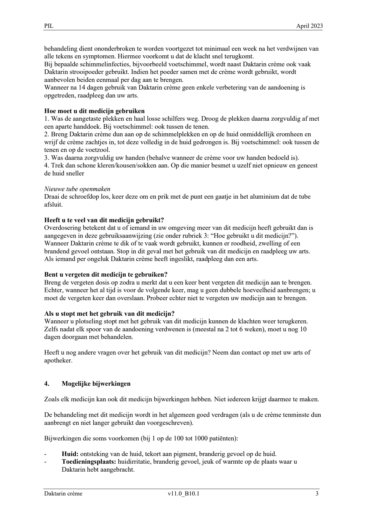 20mg Miconazol Crème (30GR) en Strooipoeder afbeelding van document #3, leaflet
