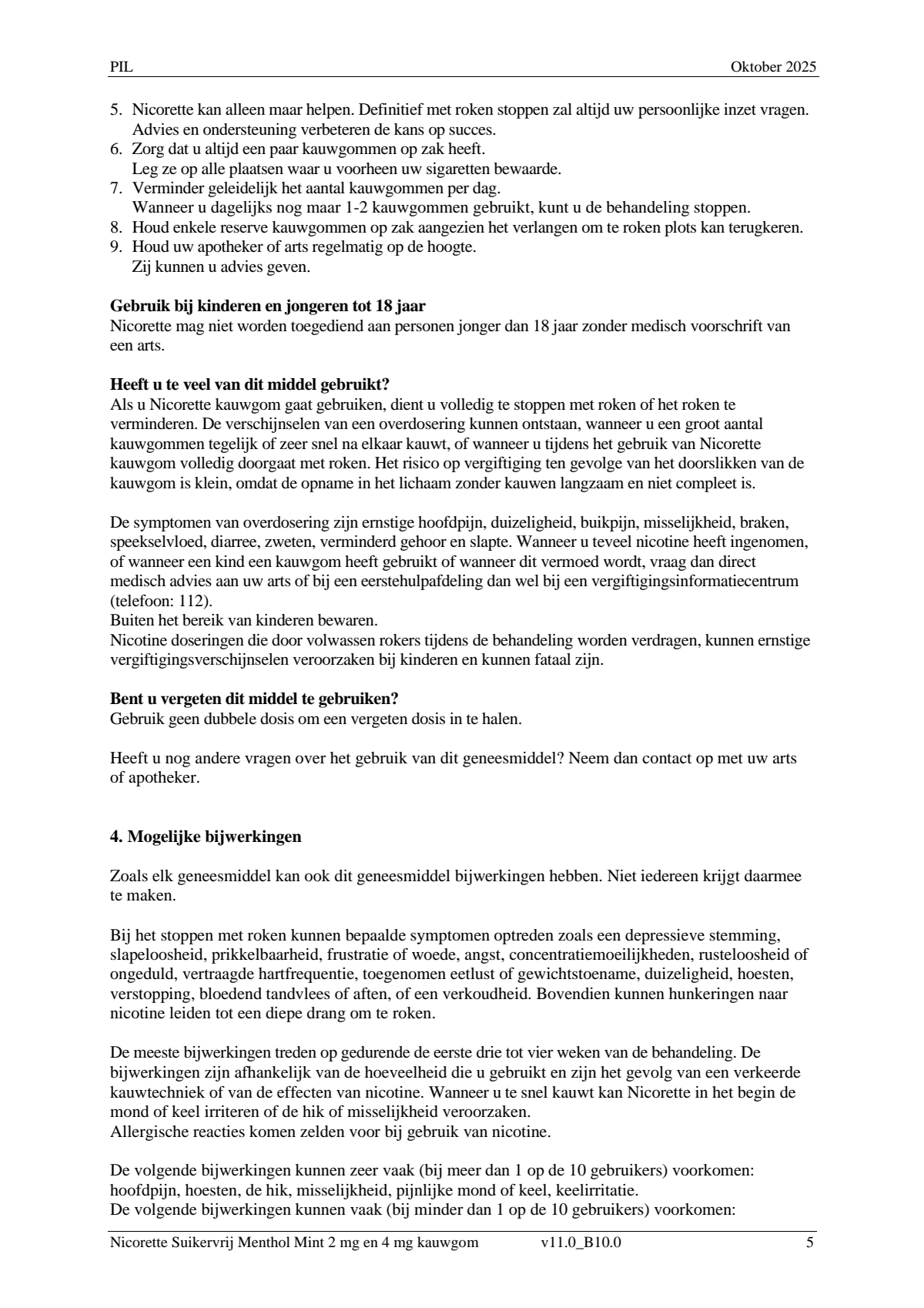 Kauwgom 4mg Menthol Mint afbeelding van document #5, leaflet
