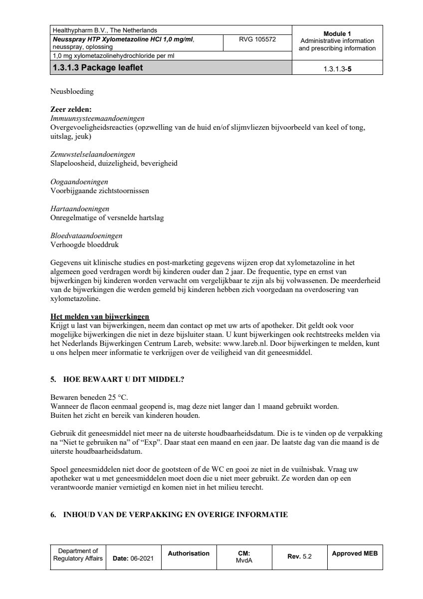Xylometazoline Neusspray 1.0mg/ml afbeelding van document #5, leaflet