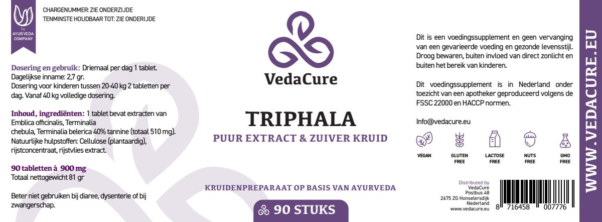 Triphala Tabletten afbeelding van document #1, label