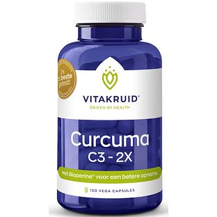 Vitakruid Curcuma C3-2X (95% curcuminoïden) met Bioperine® 120VCP Vitakruid Curcuma C3-2X (95% curcuminoïden) met Bioperine® 120VCP
