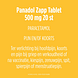 Panadol Zapp 500 mg Filmomhulde Tabletten 20ST Panadol Zapp 500 mg Filmomhulde Tabletten 20ST