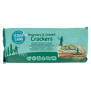 TerraSana Crackers Rozemarijn & Lijnzaad Crackers 250GR