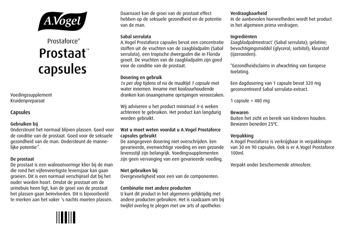 Prostaforce Prostaat Capsules afbeelding van document #1, instructions