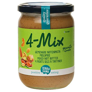 TerraSana 4-Mix Gemengde Notenpasta 500GR TerraSana 4-Mix Gemengde Notenpasta 500GR