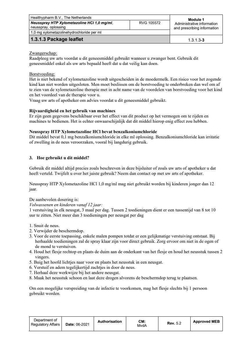 Xylometazoline Neusspray 1.0mg/ml afbeelding van document #3, leaflet