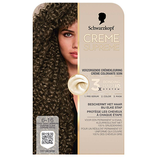 Schwarzkopf Creme Supreme Crèmekleuring 6-16 Cool Licht Asbruin 1ST
