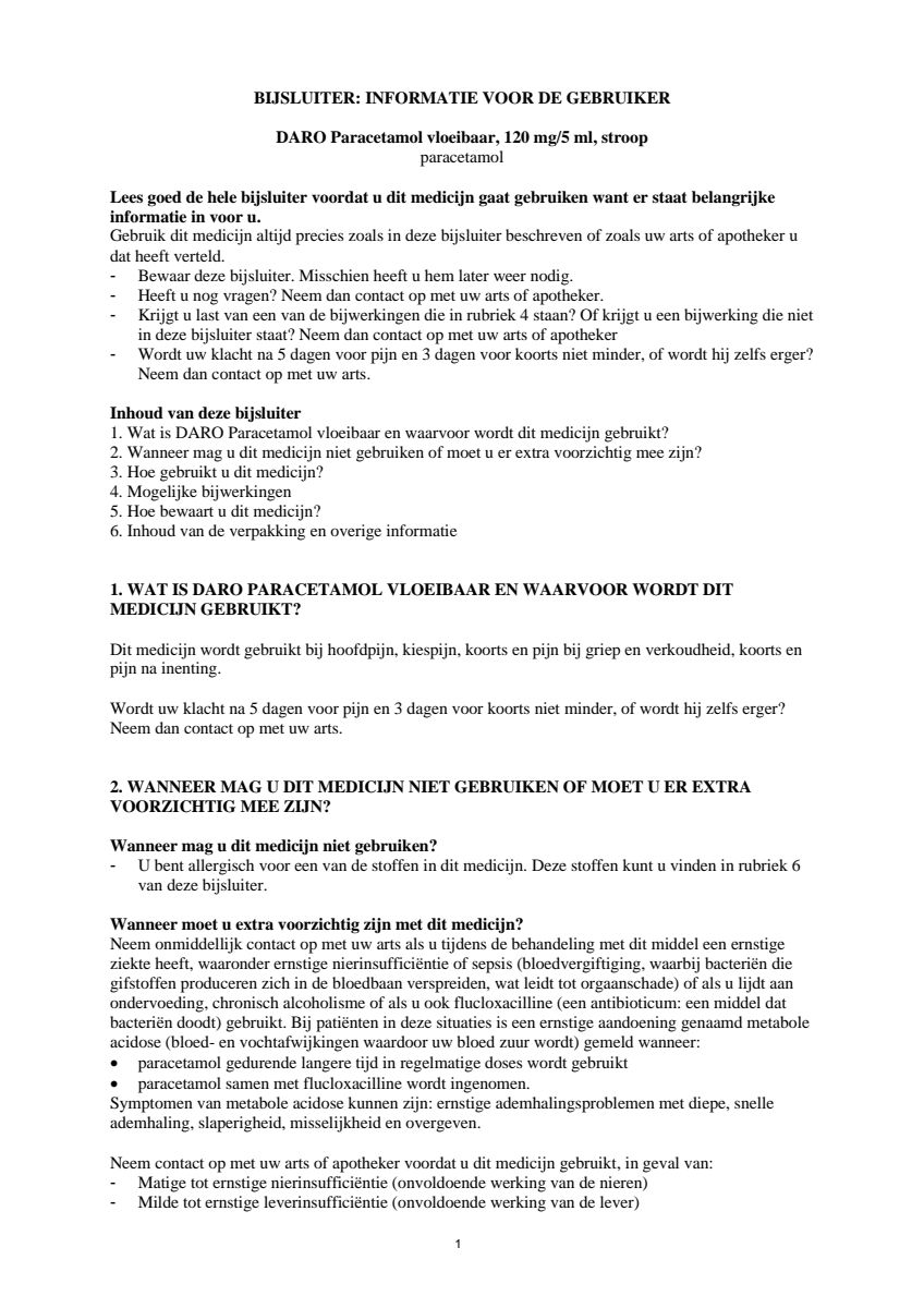 Vloeibare Paracetamol afbeelding van document #1, leaflet