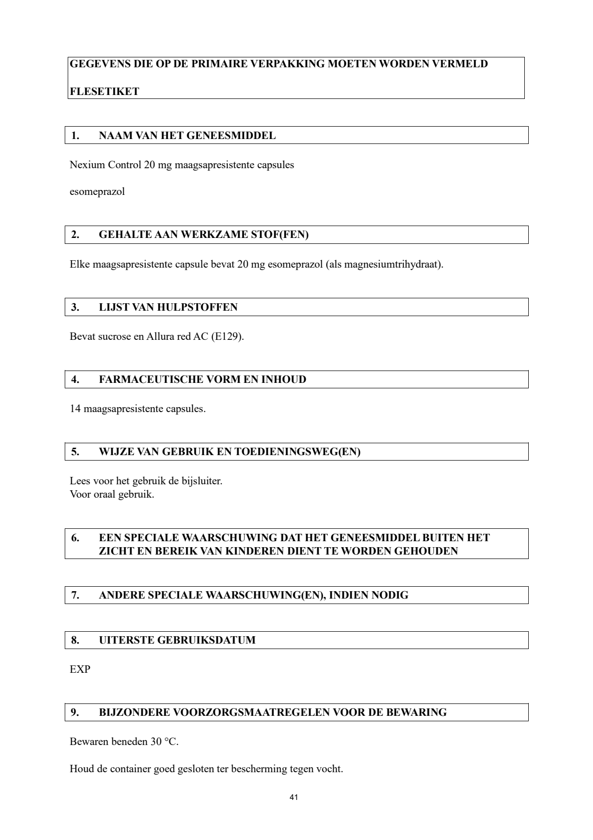 Control Tabletten - voor brandend maagzuur afbeelding van document #41, leaflet