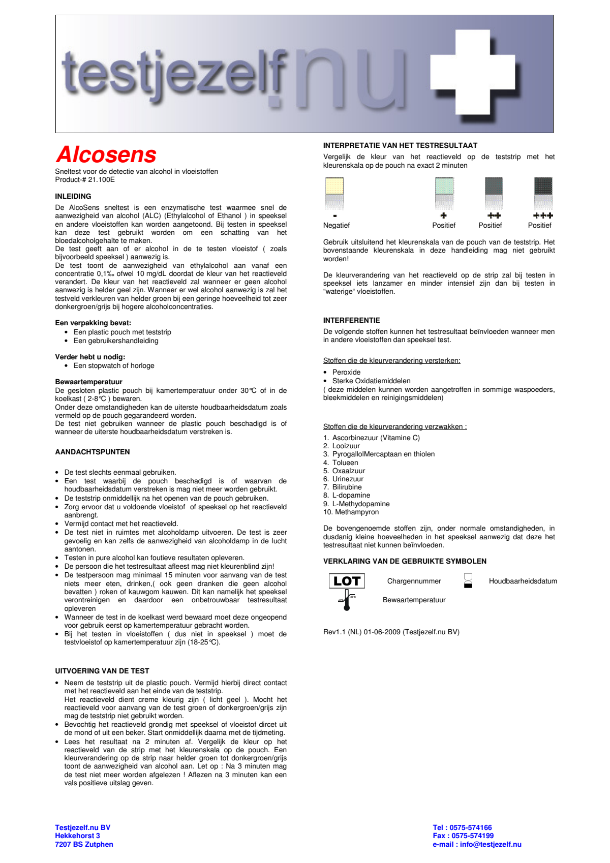 Alcohol Speekseltest afbeelding van document #1, instructions