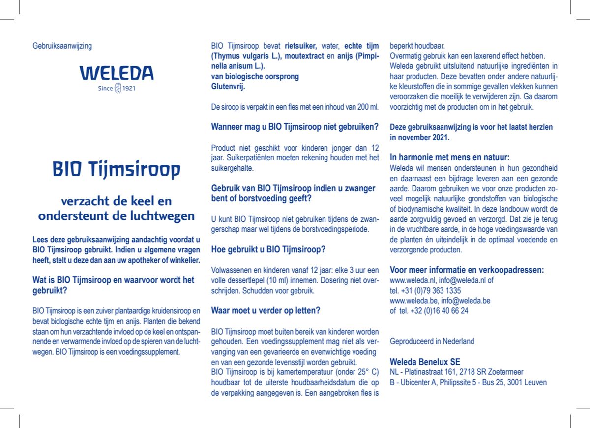 Tijmsiroop Bio afbeelding van document #1, instructions