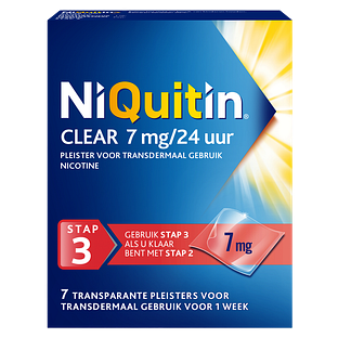 Niquitin Clear Pleisters 7mg Stap 3 7ST