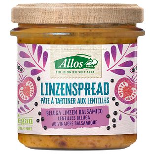 Allos Linzenspread Beluga Linzen Balsamico 140GR Allos Linzenspread Beluga Linzen Balsamico 140GR