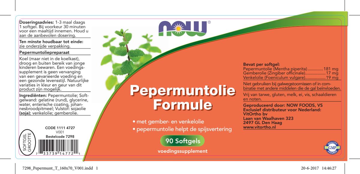Pepermuntolie Formule Softgels afbeelding van document #1, label