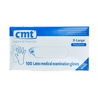CMT Handschoenen Latex Gepoederd Naturel 100ST