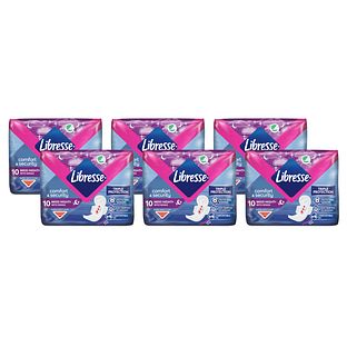Libresse Comfort & Security Maxi Goodnight Maandverband Multiverpakking 6x10ST Libresse Comfort & Security Maxi Goodnight Maandverband Multiverpakking 6x10ST