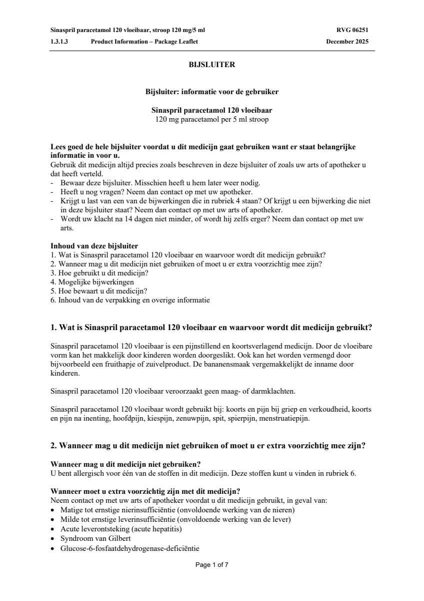 Paracetamol 120 Vloeibaar afbeelding van document #1, leaflet
