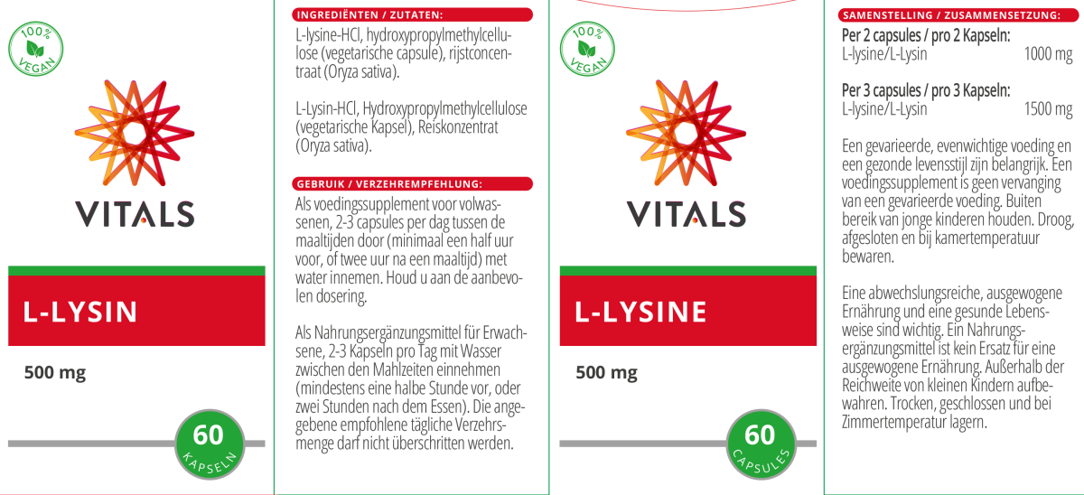 L-Lysine Capsules afbeelding van document #1, label