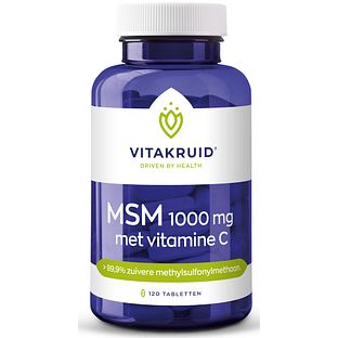Vitakruid MSM 1000 mg > 99,9% zuiver + vitamine C 120TB