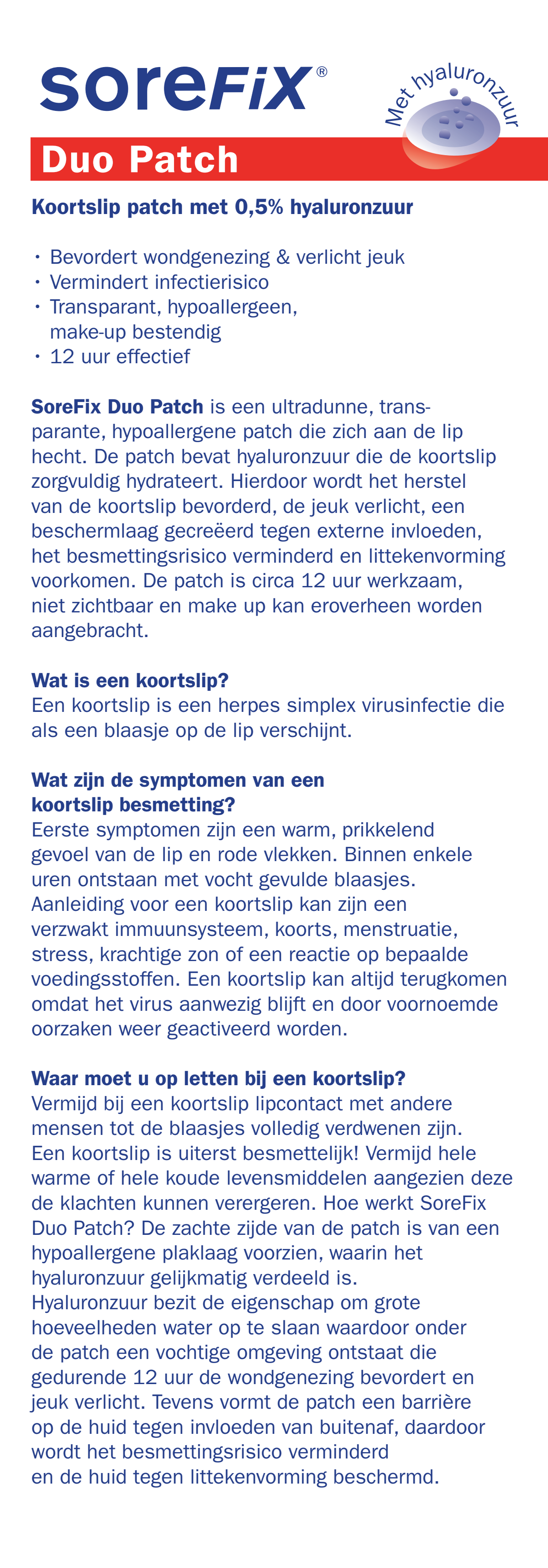 Koortslip Duo Patch afbeelding van document #1, instructions