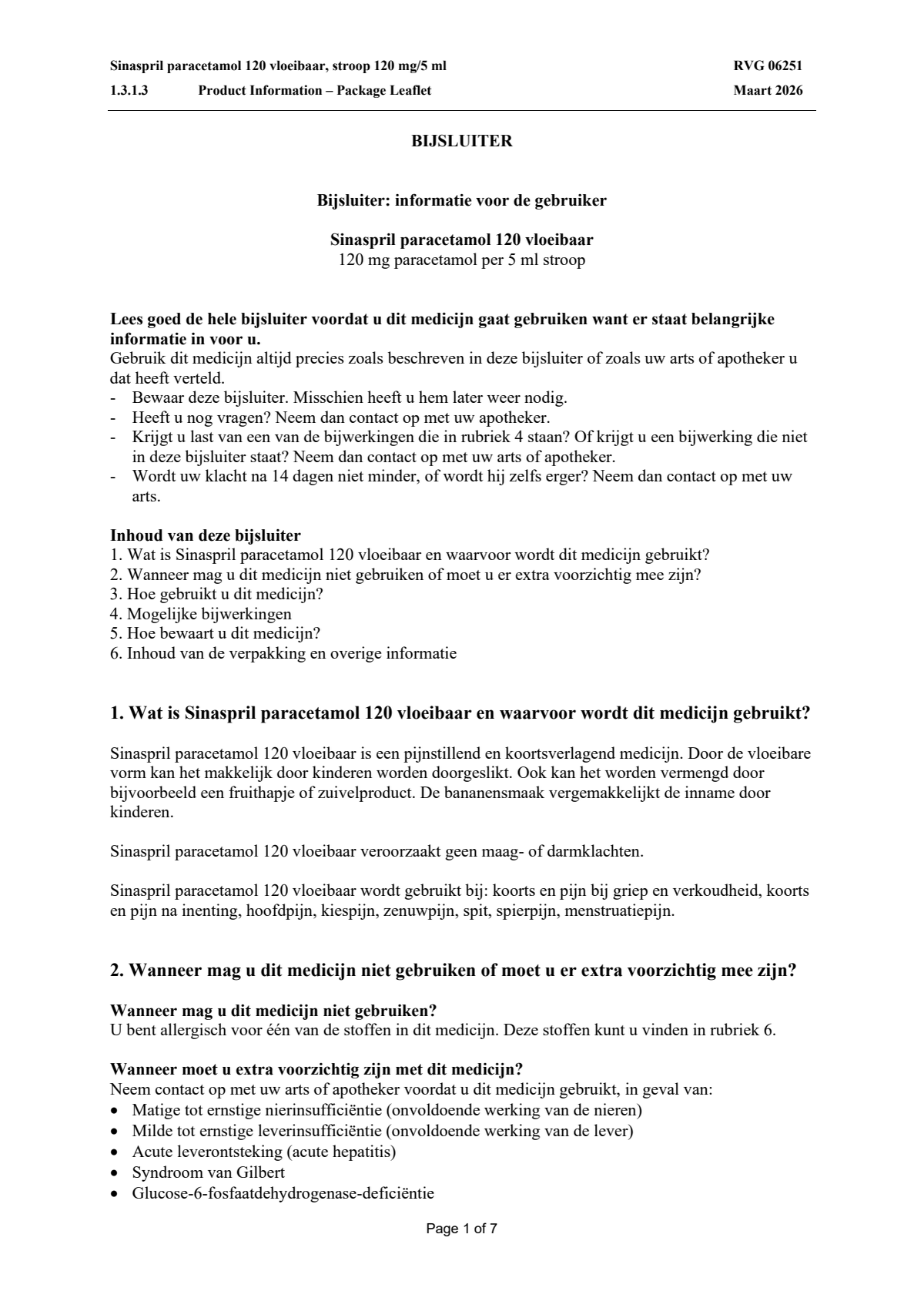 Paracetamol 120 Vloeibaar afbeelding van document #1, leaflet