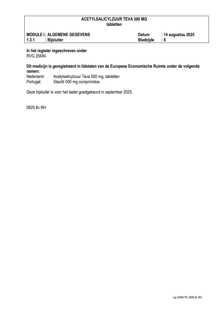 Acetylsalicylzuur 500mg Tabletten afbeelding van document #8, leaflet