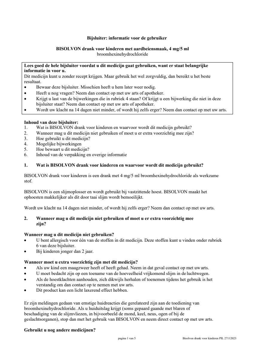 Drank Voor Kinderen met Aardbeiensmaak afbeelding van document #1, leaflet