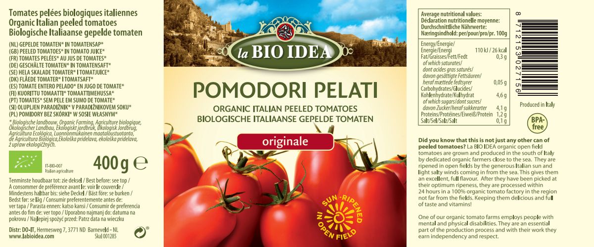 Gepelde Tomaten afbeelding van document #1, label