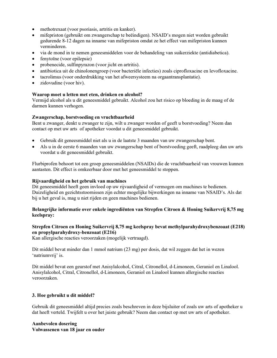 Citroen en Honing Suikervrij 8,75mg Keelspray afbeelding van document #3, leaflet