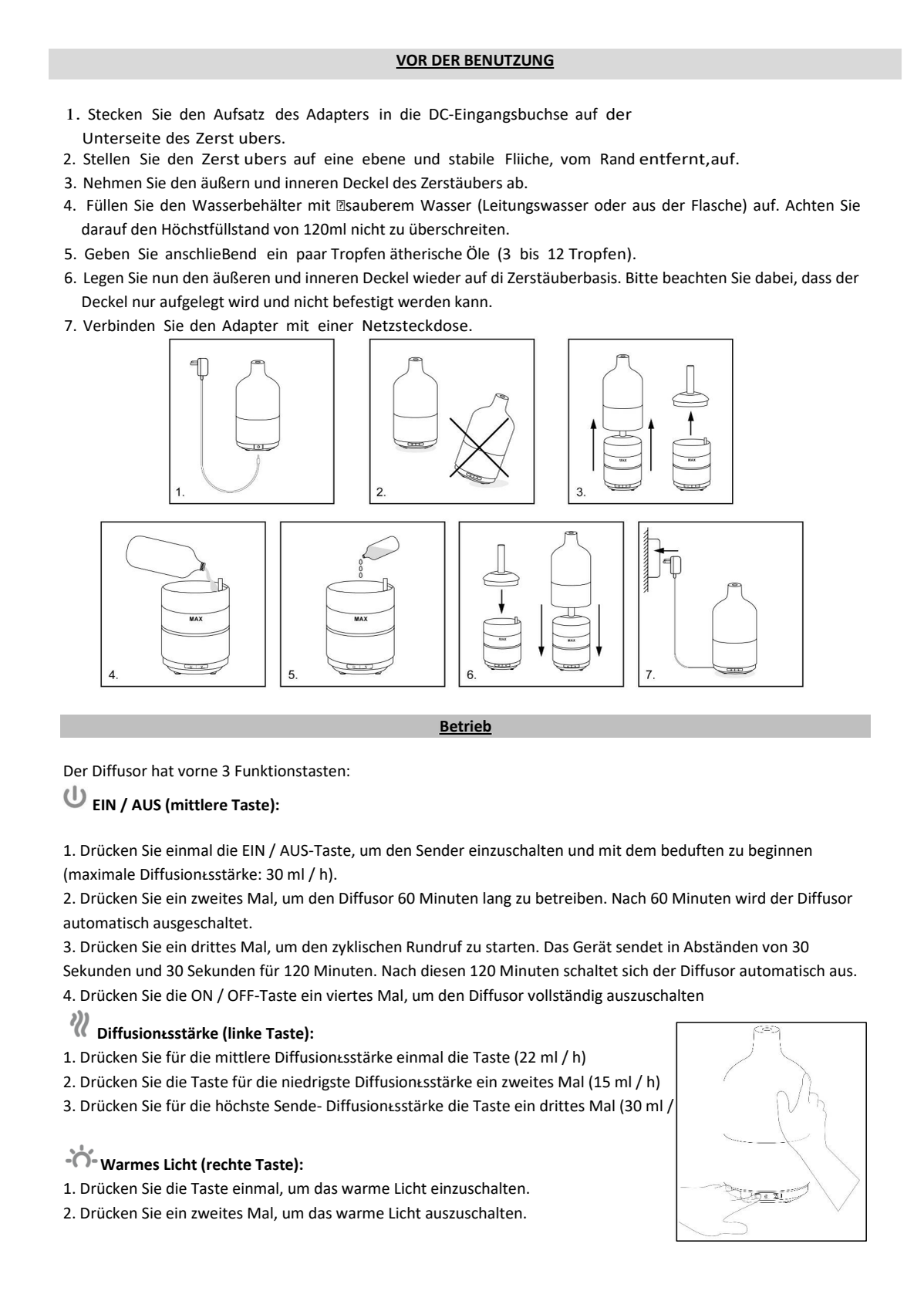 Empire Aroma Diffuser afbeelding van document #12, instructions