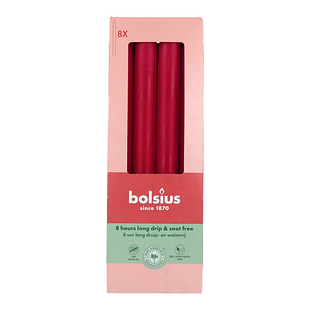 Bolsius Dinerkaarsen Delicate Red 230/20 8ST Bolsius Dinerkaarsen Delicate Red 230/20 8ST