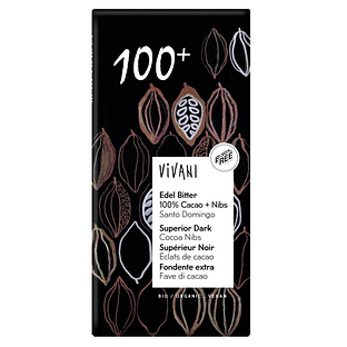 Vivani Chocoladereep Superior Dark 100% 80GR Vivani Chocoladereep Superior Dark 100% 80GR