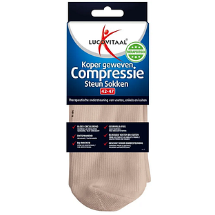 Lucovitaal Koper Compressie Steun Sokken Beige 42-47 1PR