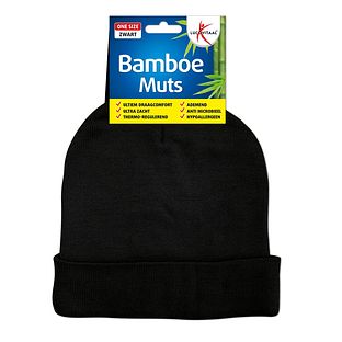 Lucovitaal Bamboe Muts Zwart 1ST