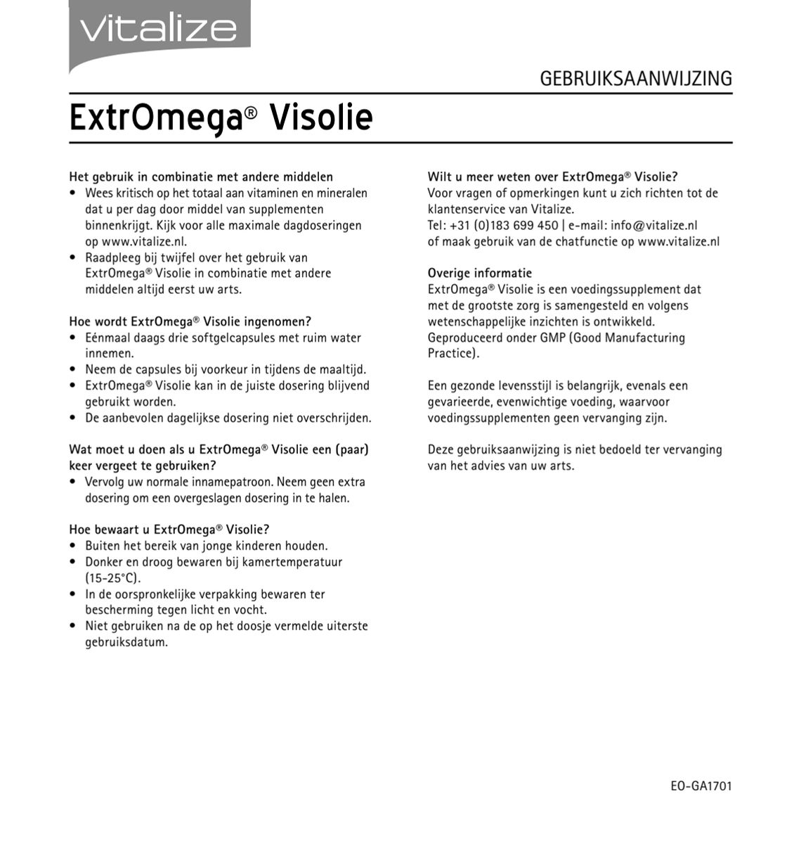 ExtrOmega Visolie Capsules afbeelding van document #2, instructions