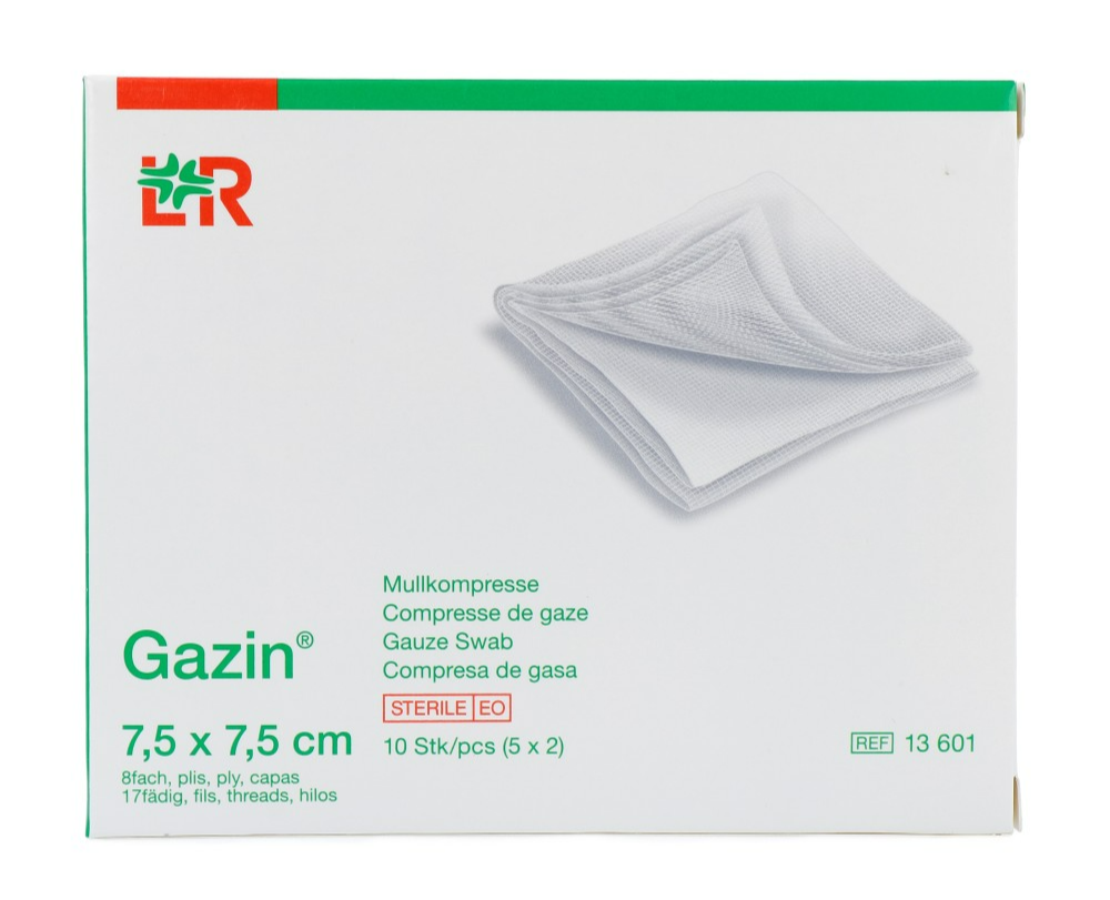 Lohmann & Rauscher Gazin Gaaskompres 7,5x7,5cm afbeelding