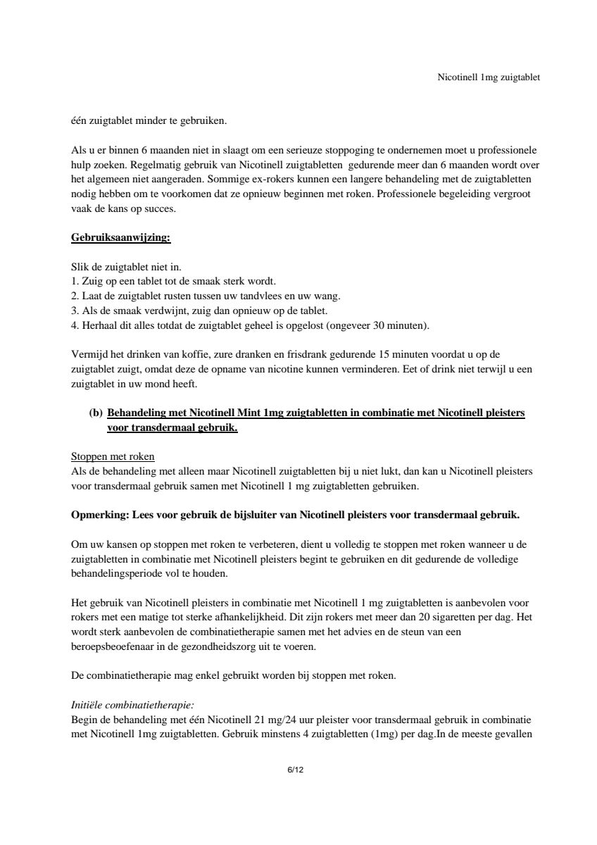 Zuigtabletten Mint 1 mg - voor stoppen met roken afbeelding van document #6, leaflet