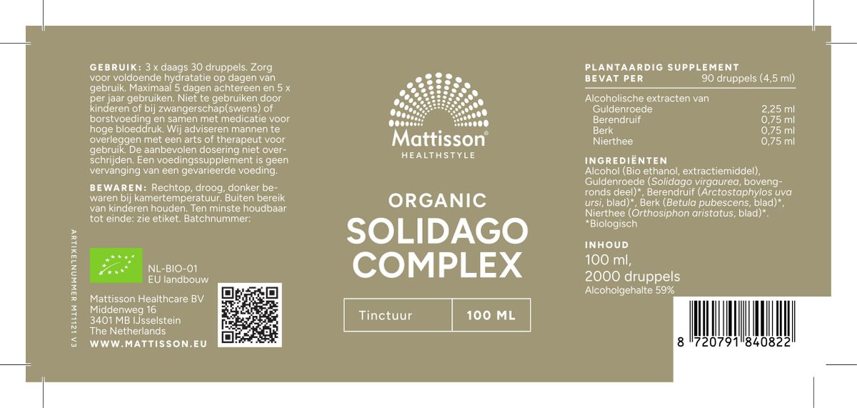 Biologisch Solidago Complex Druppels afbeelding van document #1, label