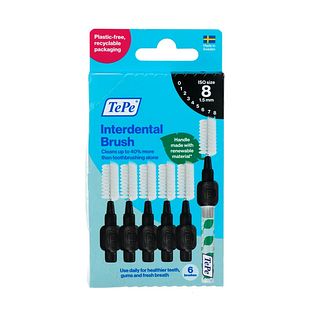 TePe Interdental Brush Rager Original Zwart ISO 8 - 1,5mm 6ST TePe Interdental Brush Rager Original Zwart ISO 8 - 1,5mm 6ST