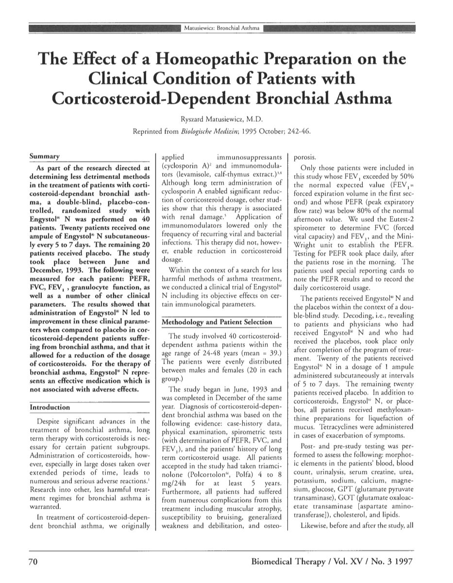 Engystol Tabletten afbeelding van document #1, research