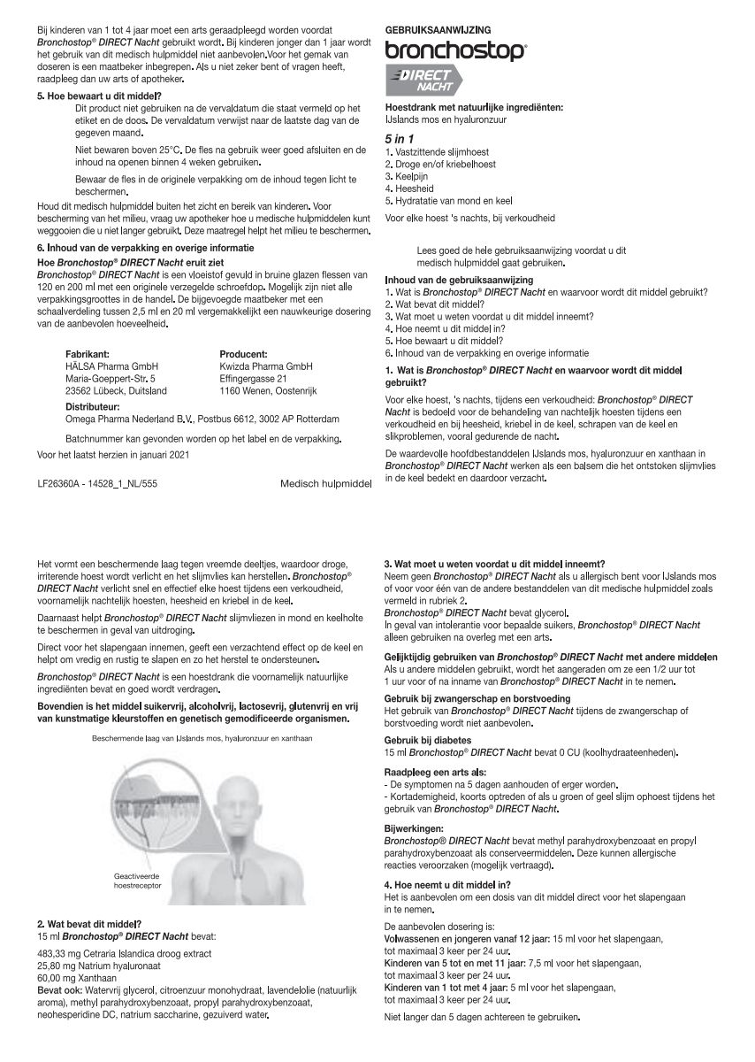Direct Nacht 5-in-1 Hoestdrank afbeelding van document #1, instructions