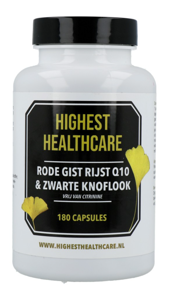 Highest Healthcare Rode Rijst Q10 & Zwarte Knoflook Capsules afbeelding