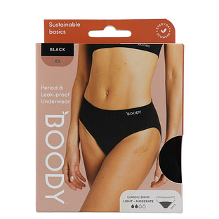 Boody Menstruatieondergoed Bikinislip Zwart Licht / Normaal Maat XS 1ST