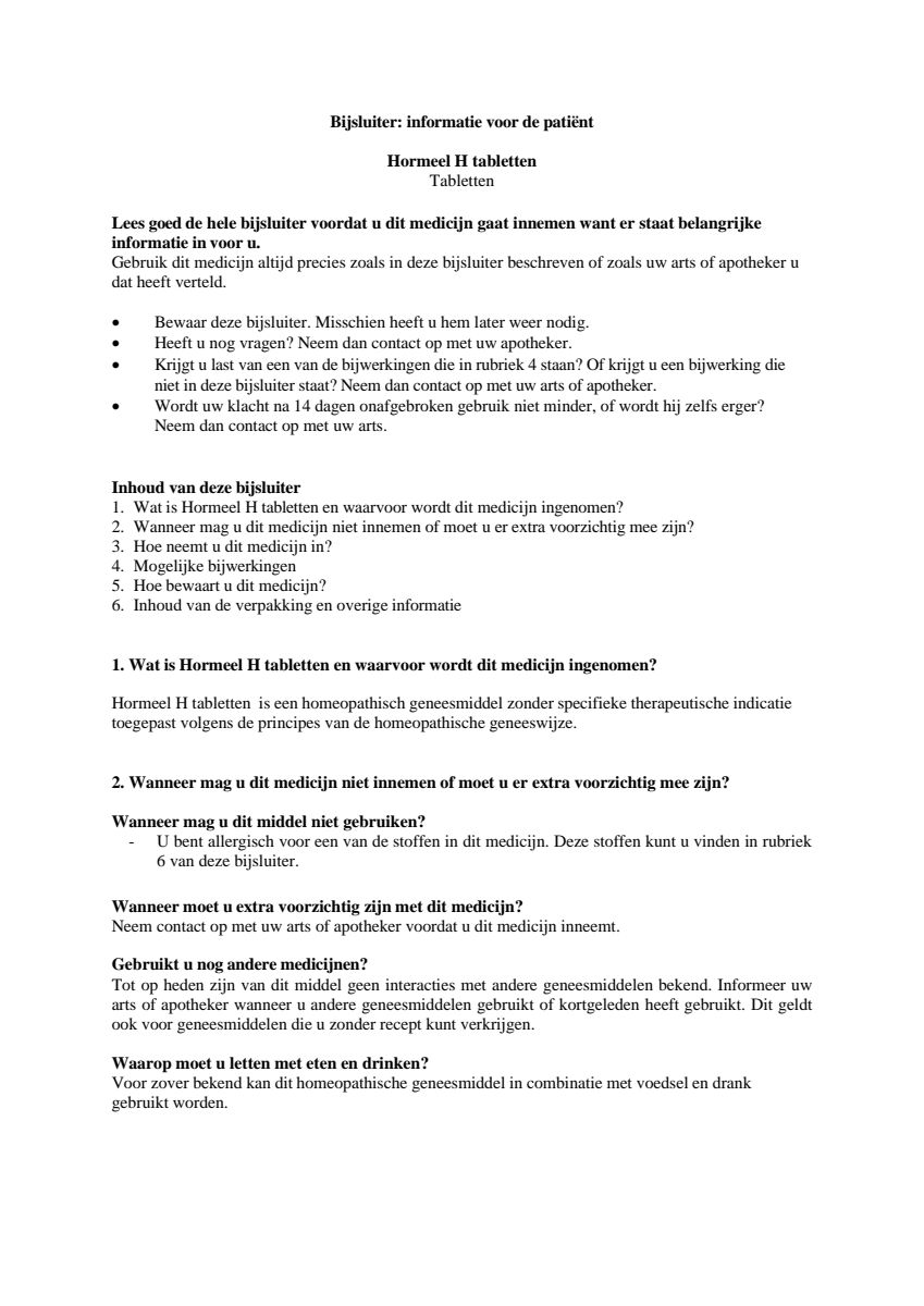 Hormeel H afbeelding van document #1, leaflet
