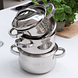 HG Keuken Staalpolish 250ML sfeerbeeld stalen pannenset