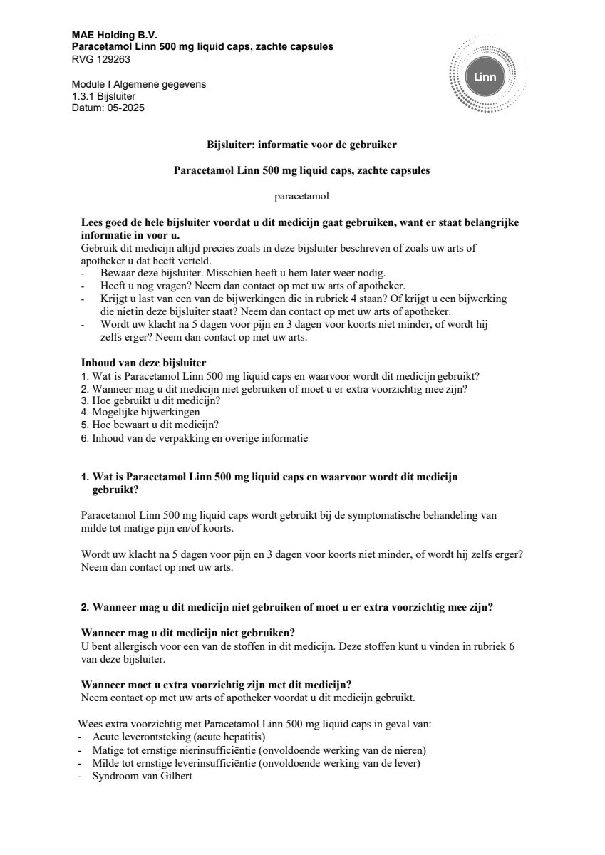Paracetamol 500mg Liquid Caps afbeelding van document #1, leaflet