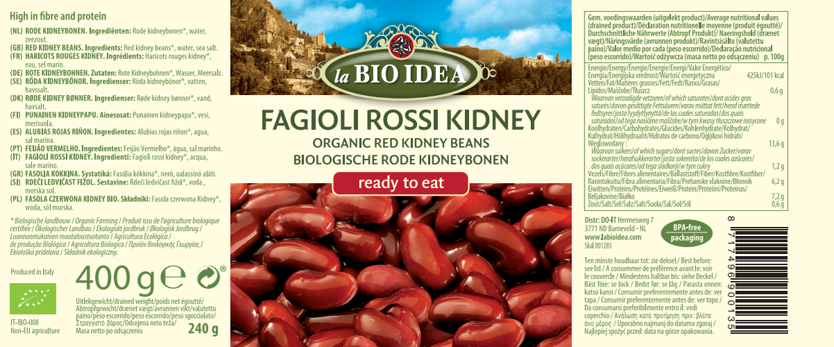 Rode Kidneybonen afbeelding van document #1, label
