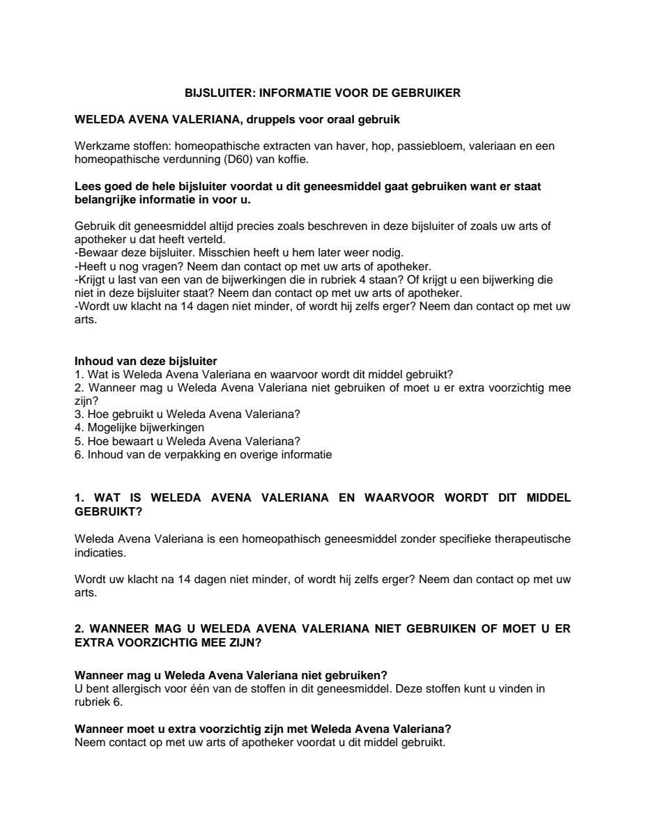 Avena Valeriana afbeelding van document #1, leaflet