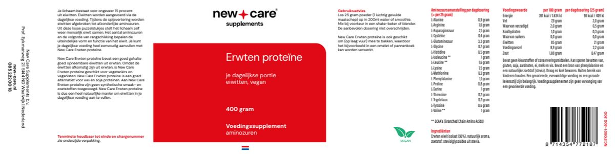 Erwten Proteïne Poeder afbeelding van document #1, instructions